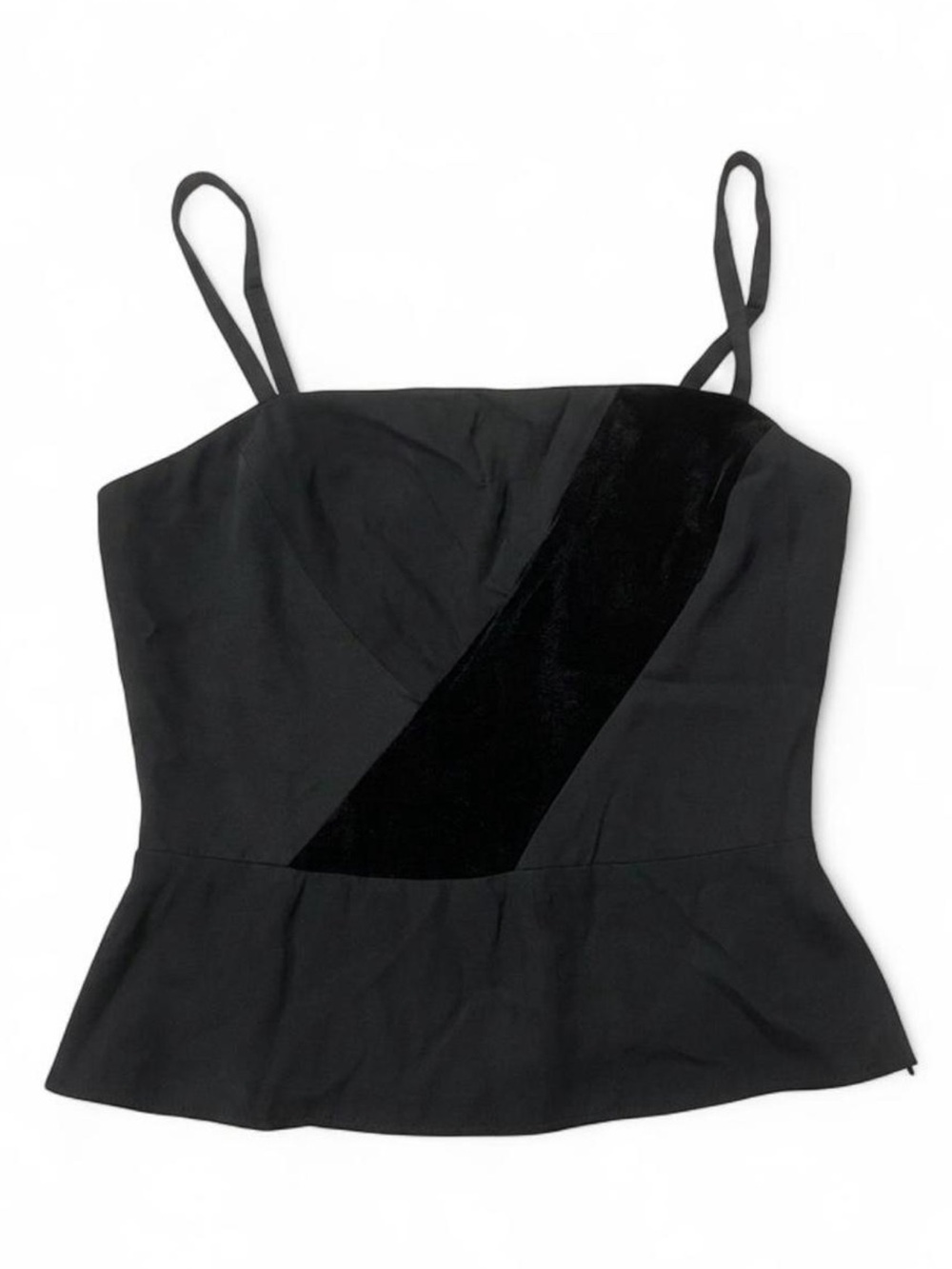 Vintage 90s Y2K Betsey Johnson Black Label Velvet Patchwork Camisole Top